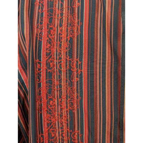 Visconti Paisley Shirt Men's Medium Flip Cuff Multicolor Peach Orange Party Fun - Picture 2 of 9